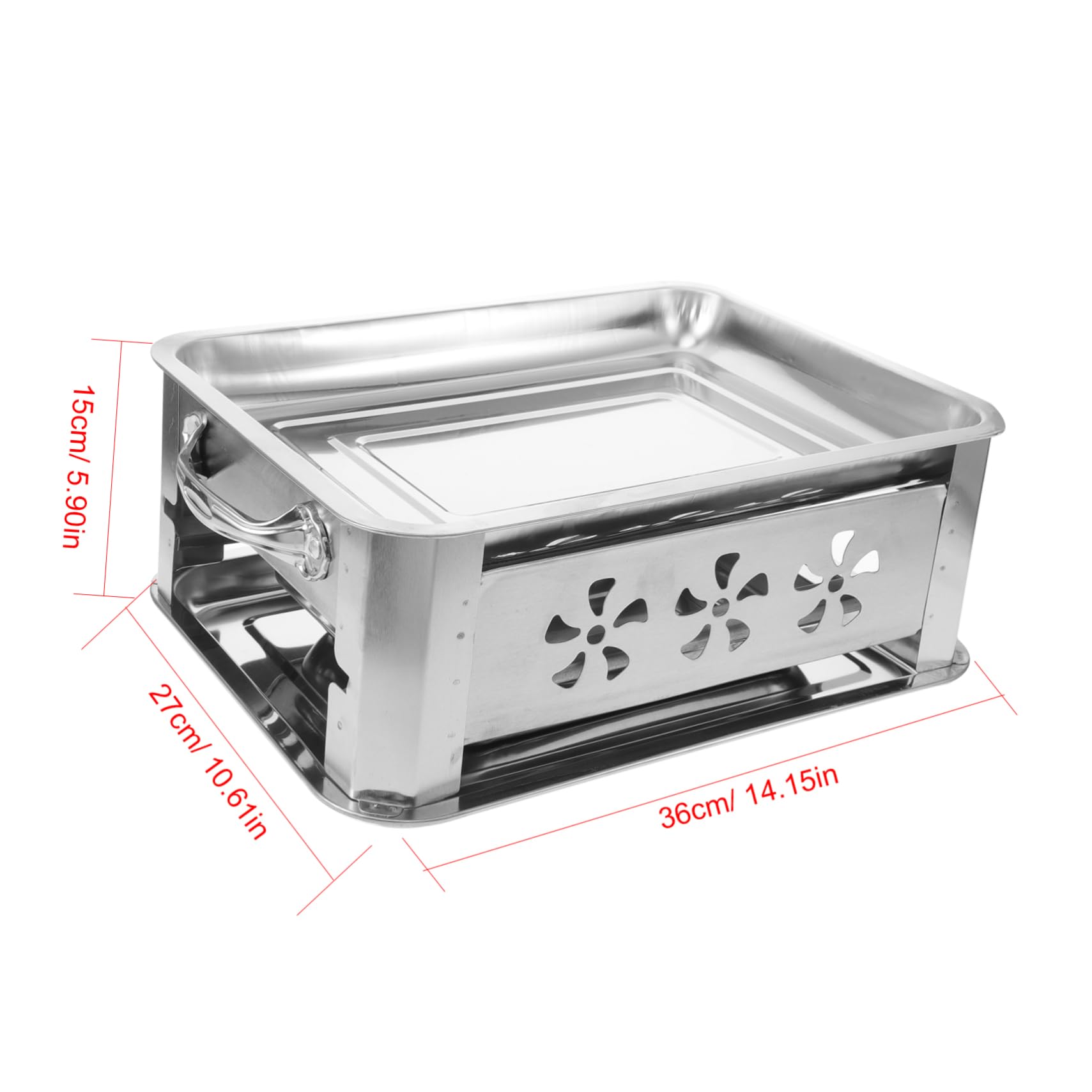 Toyvian Bandeja para Almacenar Pescado Rectangular de Acero Inoxidable | Plata, Bandeja a Juego, para Camping y Cocina, Práctica Fácil Almacenamiento