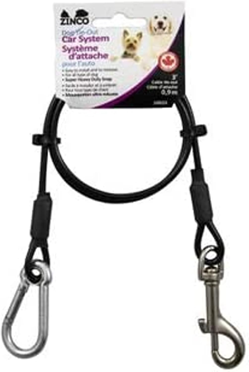 Zinco Dog Car Leash Chew Proof Heavy Duty Dog TieOut