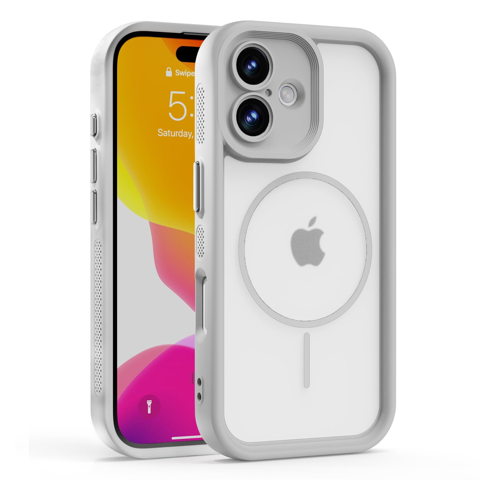 Custodia IPhone 16 Opaca Traslucida – Antiurto Grado Militare, Compatibile MagSafe, Dissipazione Calore E Presa Antiscivolo