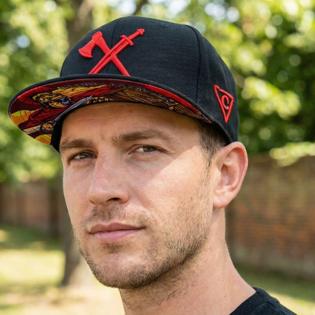Capiche [99+ VARIATIONEN] Snapback Cap Herren Kappe Baseball Mütze Kunst Unisex Schirm Männer One Size Tattoo Damen