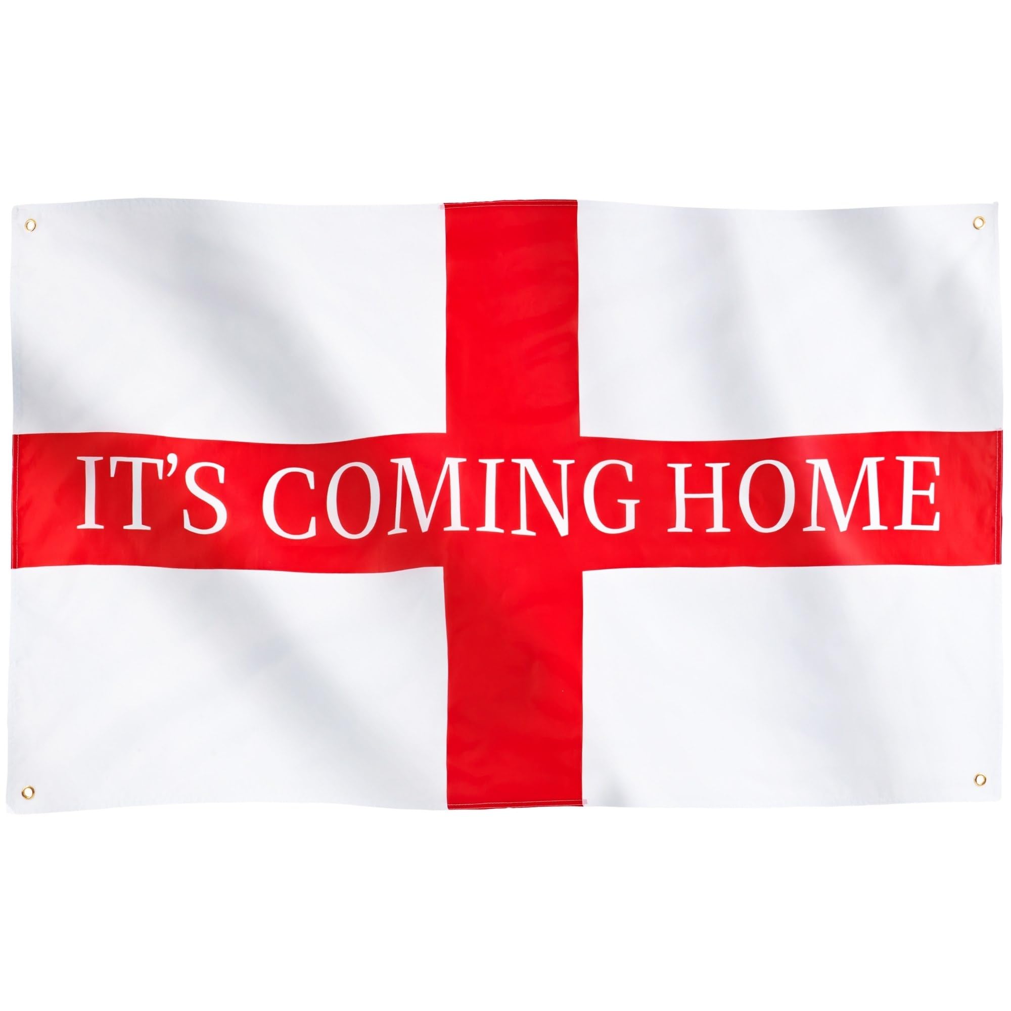 Runesol It's Coming Home Flag, 91x152cm, 3ft x 5ft, 4 Grommets, Eyelet In Every Corner, England Flag, Football, Match Day, Premium Flags, Inside, Outside, Banner, Vivid Colours — image 1