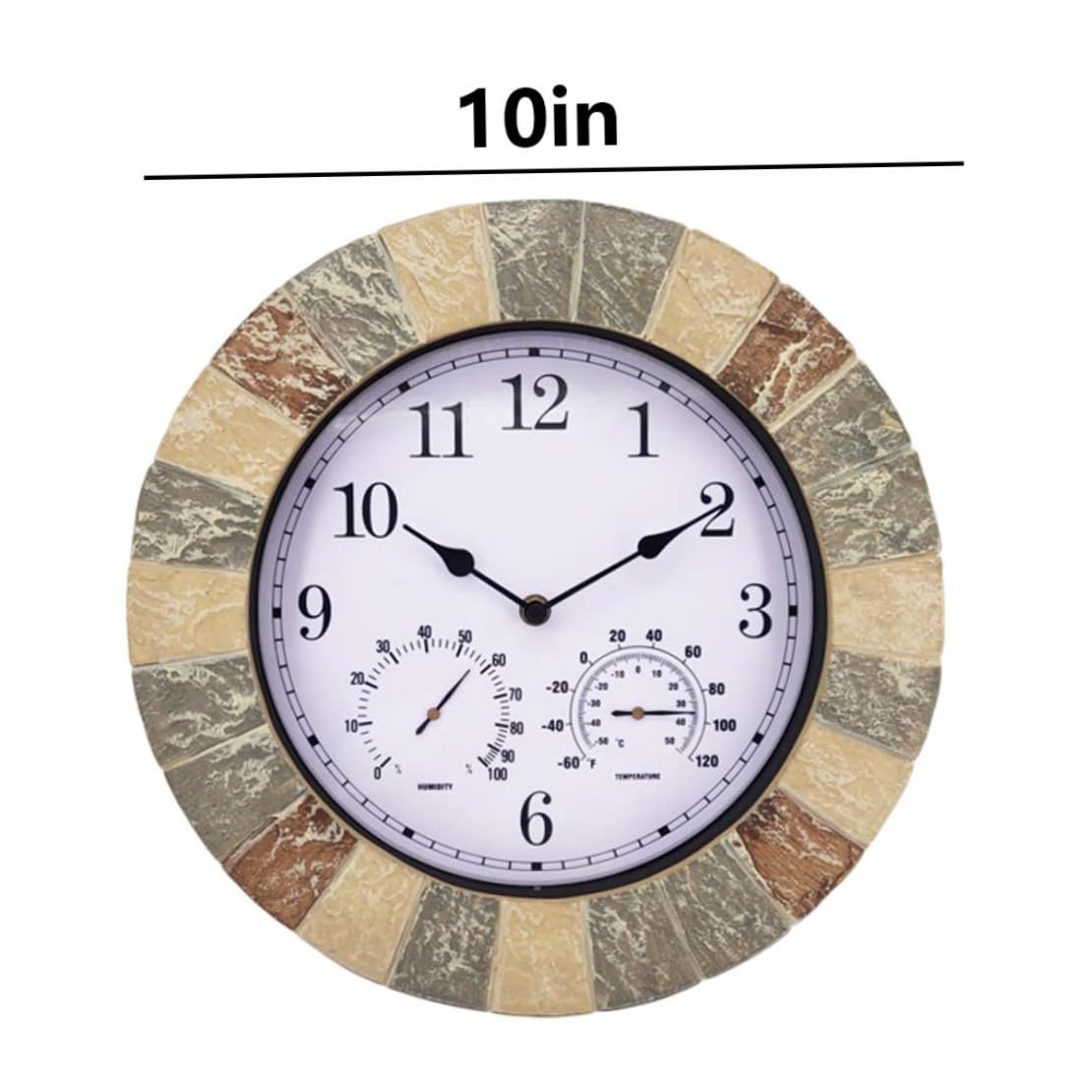 Horloge Murale Suspendue avec thermomètre étanche, Horloge de Jardin extérieure