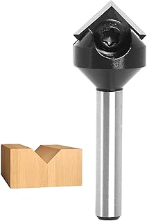 Insert Carbide V-Groove 90-Degree Router Bits 1/4 Inch Shank, 11/16" Cut Dia, Replacement Blade CNC V Grooving Router Bits, for Wood 2D/3D Signmaking, Lettering & Engraving