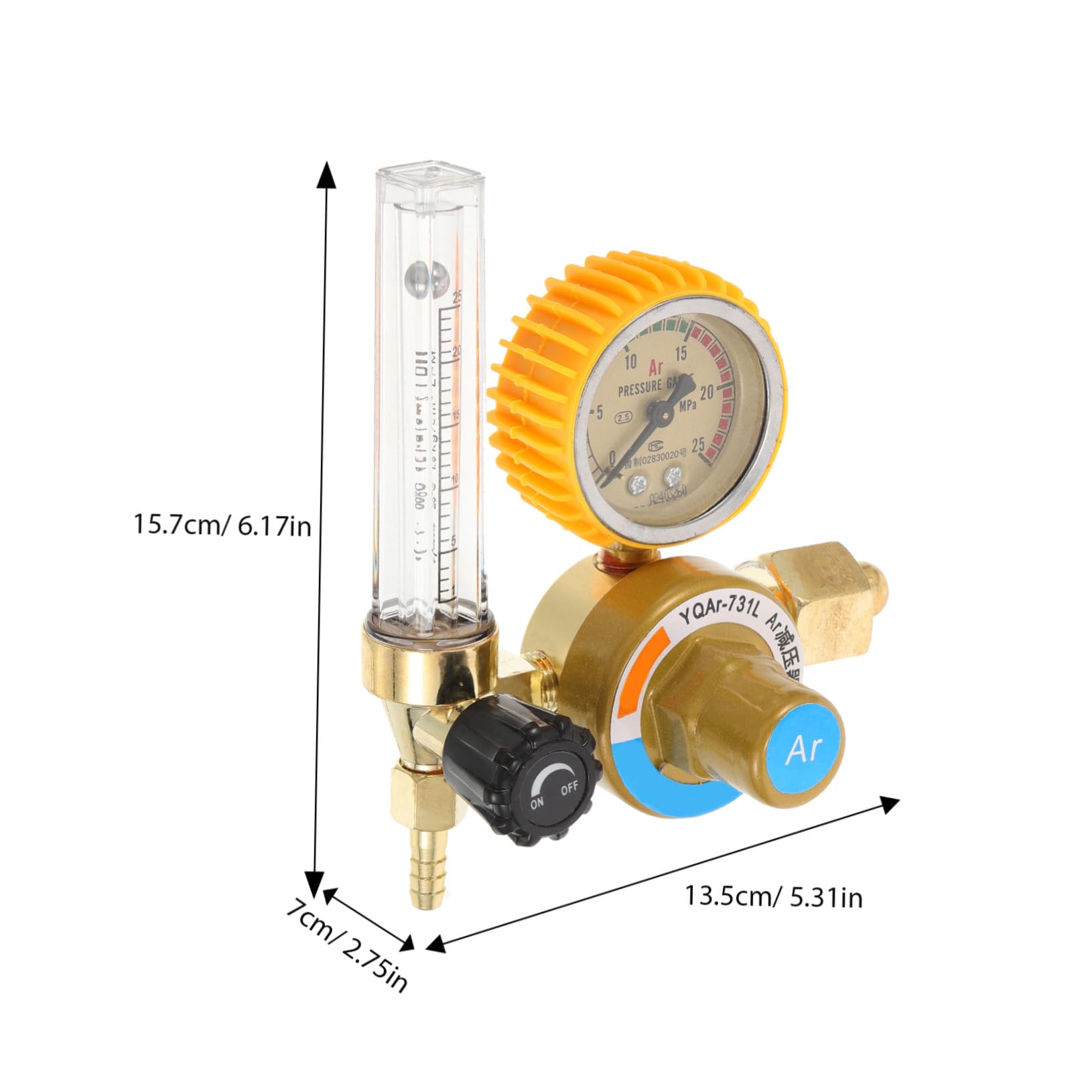 Argon Gasdruckminderer mit Manometer Präzise Argondurchflussregelung Anti Fall Legierung Undpc Material für Schweißerzubehör und Argon Gas