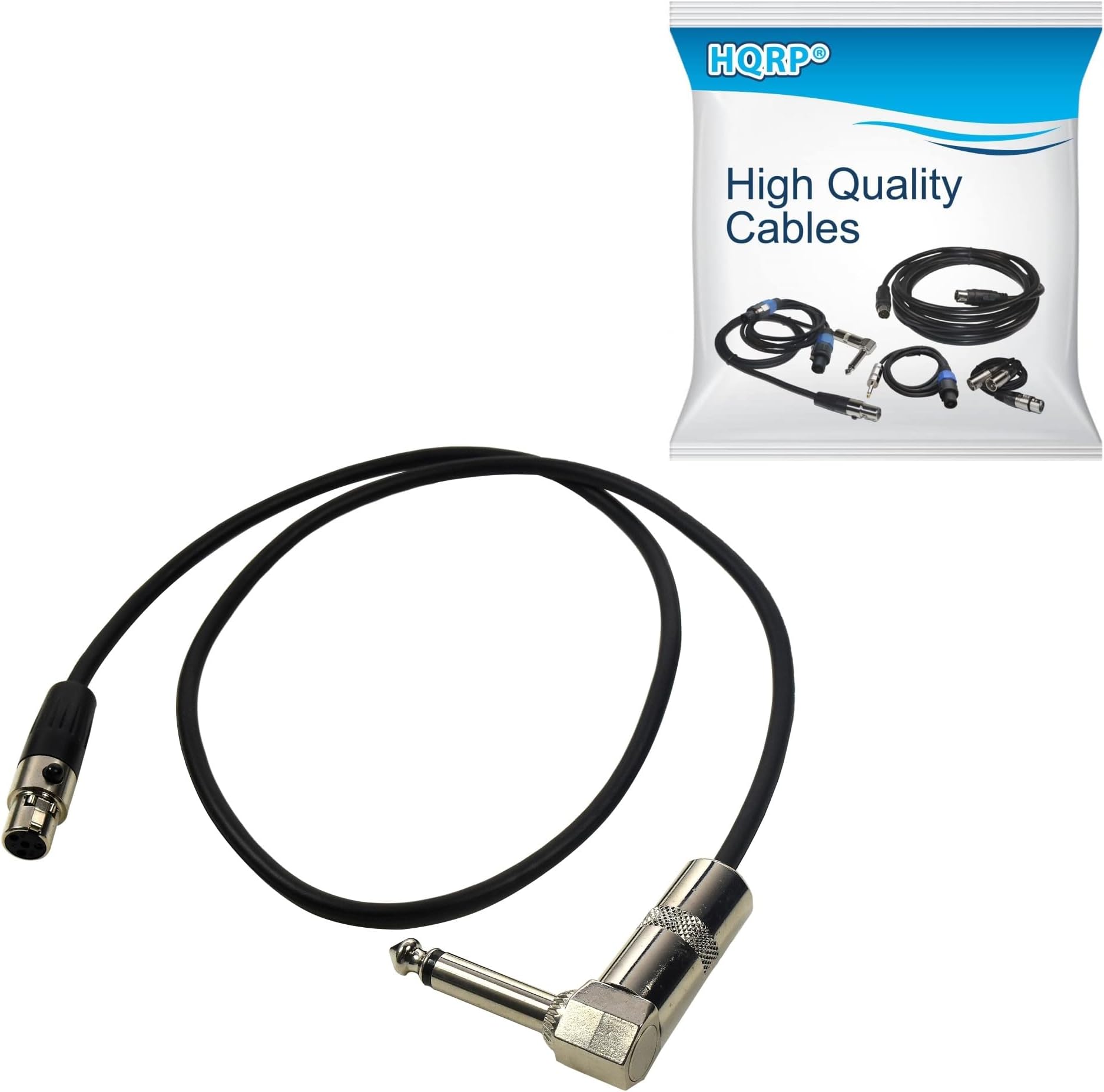 4-Pin Mini Connector TA4F to Right-Angle 1/4-Inch Connector Instrument Cable Replacement for Shure WA304 fits AXT100 T1G UT1 SC1 BLX1 PG1 PGX1 GLXD1 QLXD1 SLX1 FP1 ULX1 ULXD1 UR1 Trasmitter