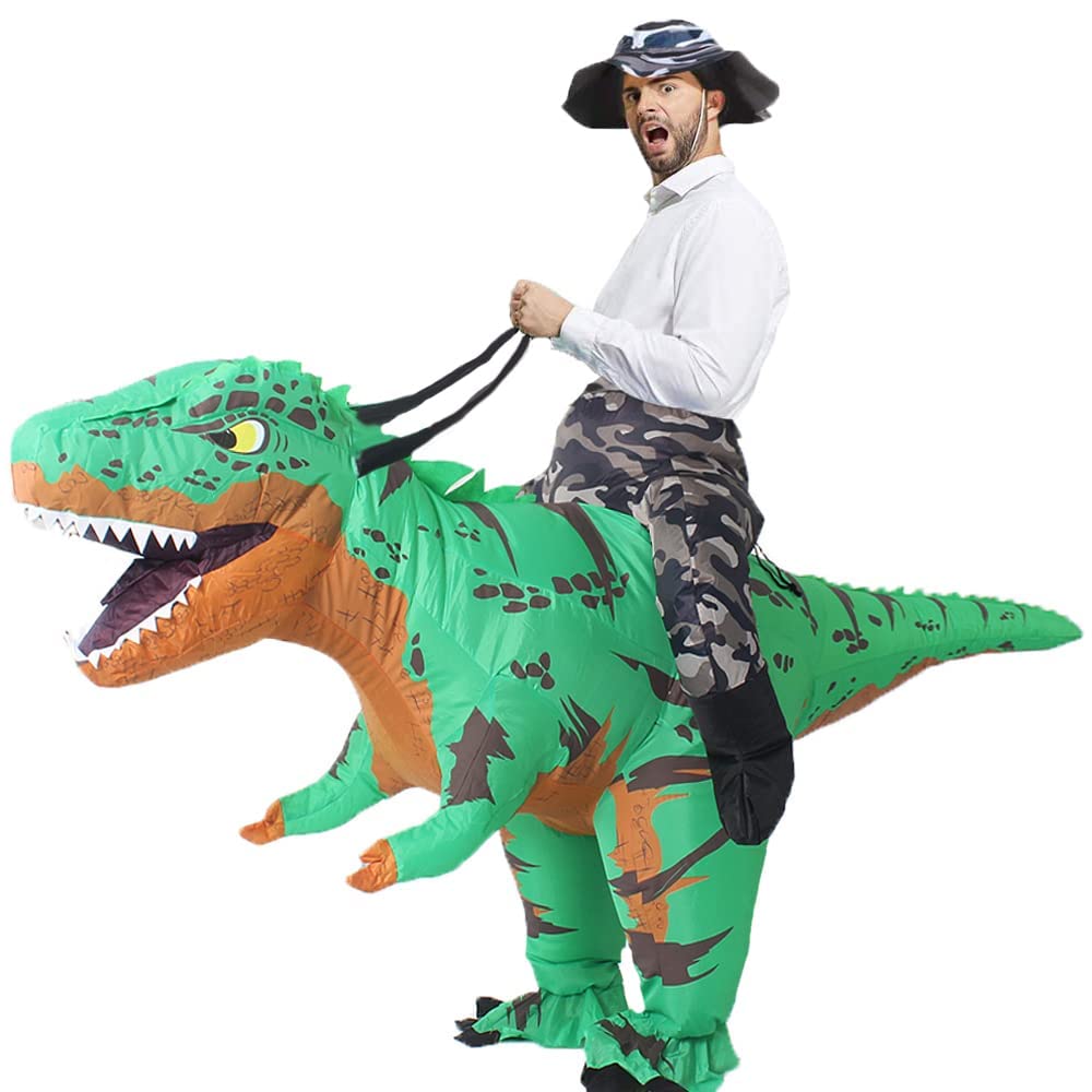 Rafalacy Inflatable Dinosaur Costumes Adult Size T-REX Ride on Halloween Costume Funny Dino Blow up Costume