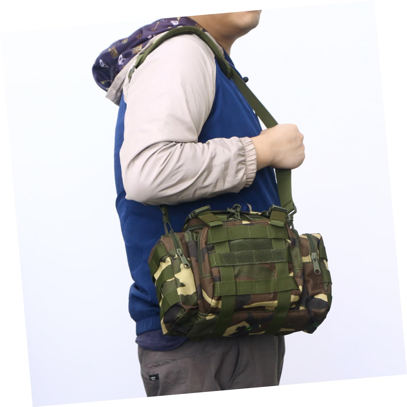 Große Angeltasche 15l aus Nylon mit Robusten Nähten