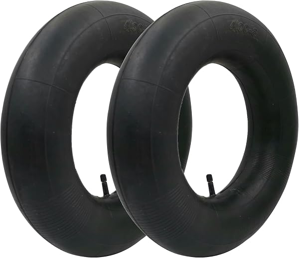 Lot de 2 chambres à air 4.80/4.00-8" avec valve droite TR-13 – Remplacement robuste pour brouettes, tondeuses à gazon, diables, chariots et remorques de jardin - 1