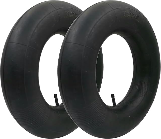 2 Pcs 4.00-8" Wheelbarrow Inner Tubes with TR-13 Straight Valve, Heavy Duty Replacement for Wheelbarrows, Mowers, Hand Trucks and More