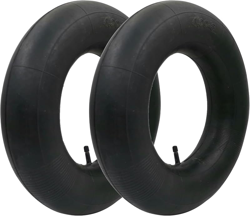 Lot de 2 chambres à air 4.80/4.00-8" avec valve droite TR-13 – Remplacement robuste pour brouettes, tondeuses à gazon, diables, chariots et remorques de jardin