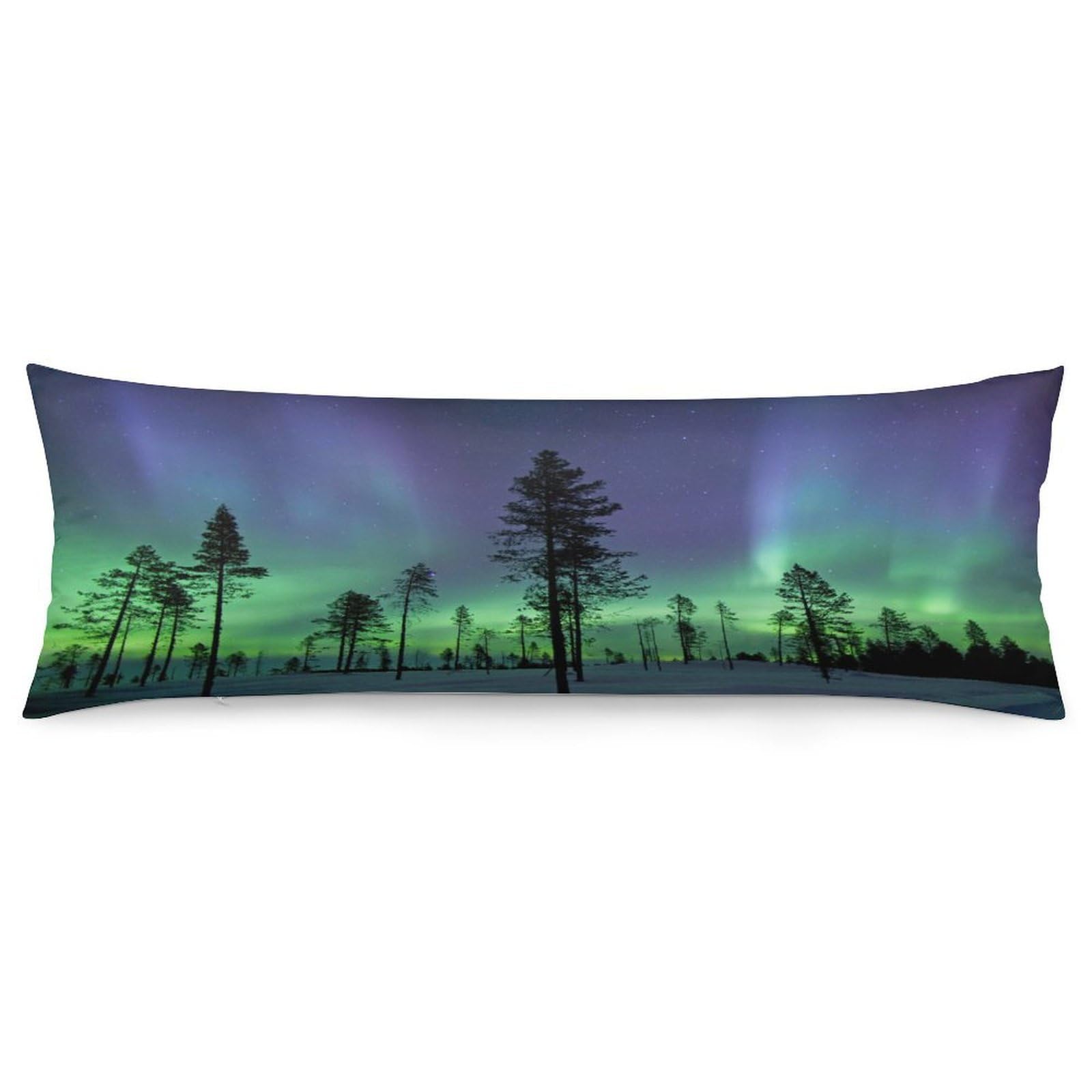 Northern Lights Body Pillow Cover Soft Full Long Pillow Cover Decorative Large Pillow Case Cozy Body Pillow Pillowcase Pillow Shams for Bed Sofa Couch Room Decor 18.9 X 53 Inch