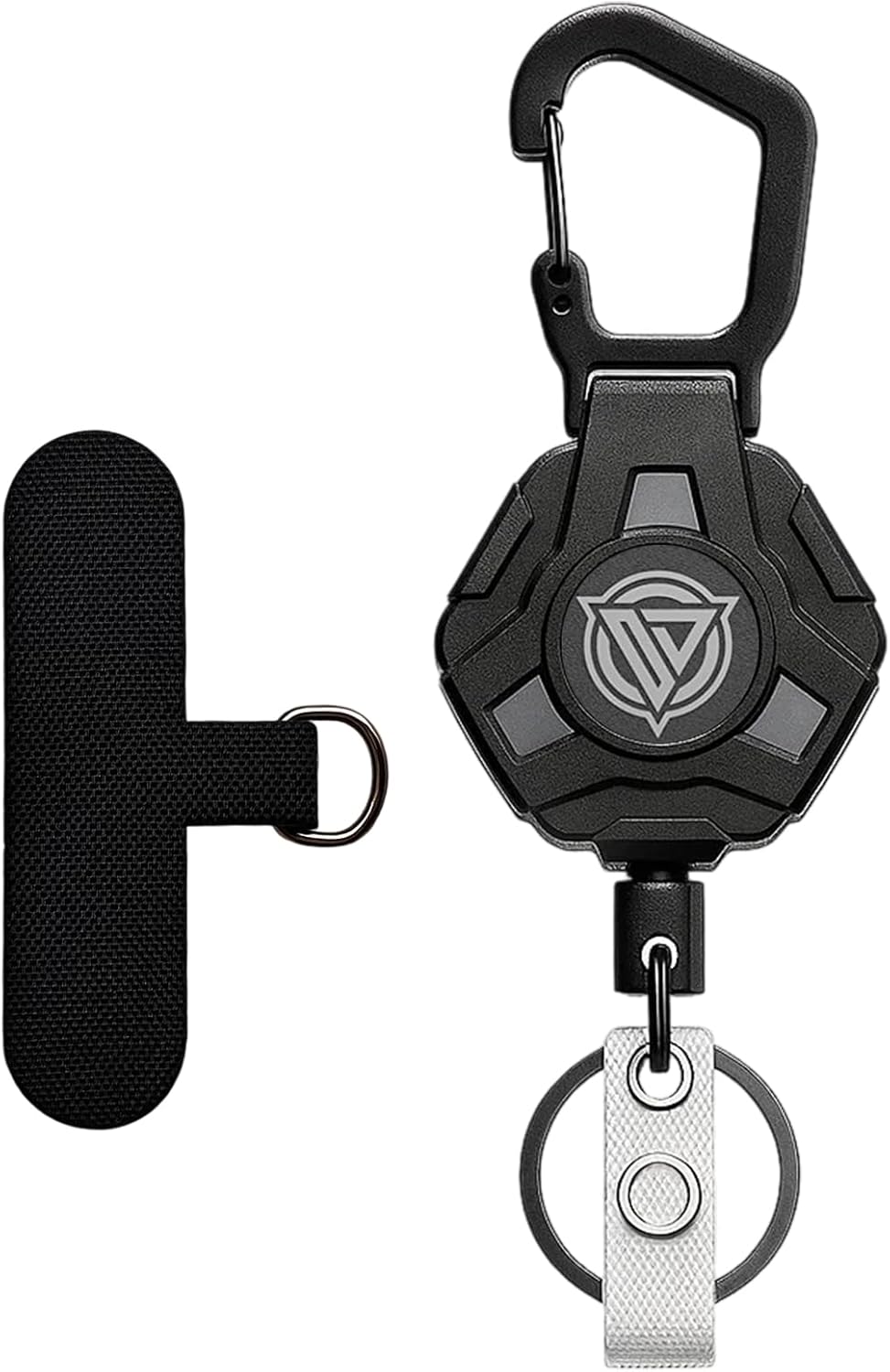 Retractable Keychain, Heavy Duty Carabiner Badge Holder, Tactical ID Badge Reel with 31.5 Inch Steel Retractable Cord, 8 oz (2 Pcs Key Chain