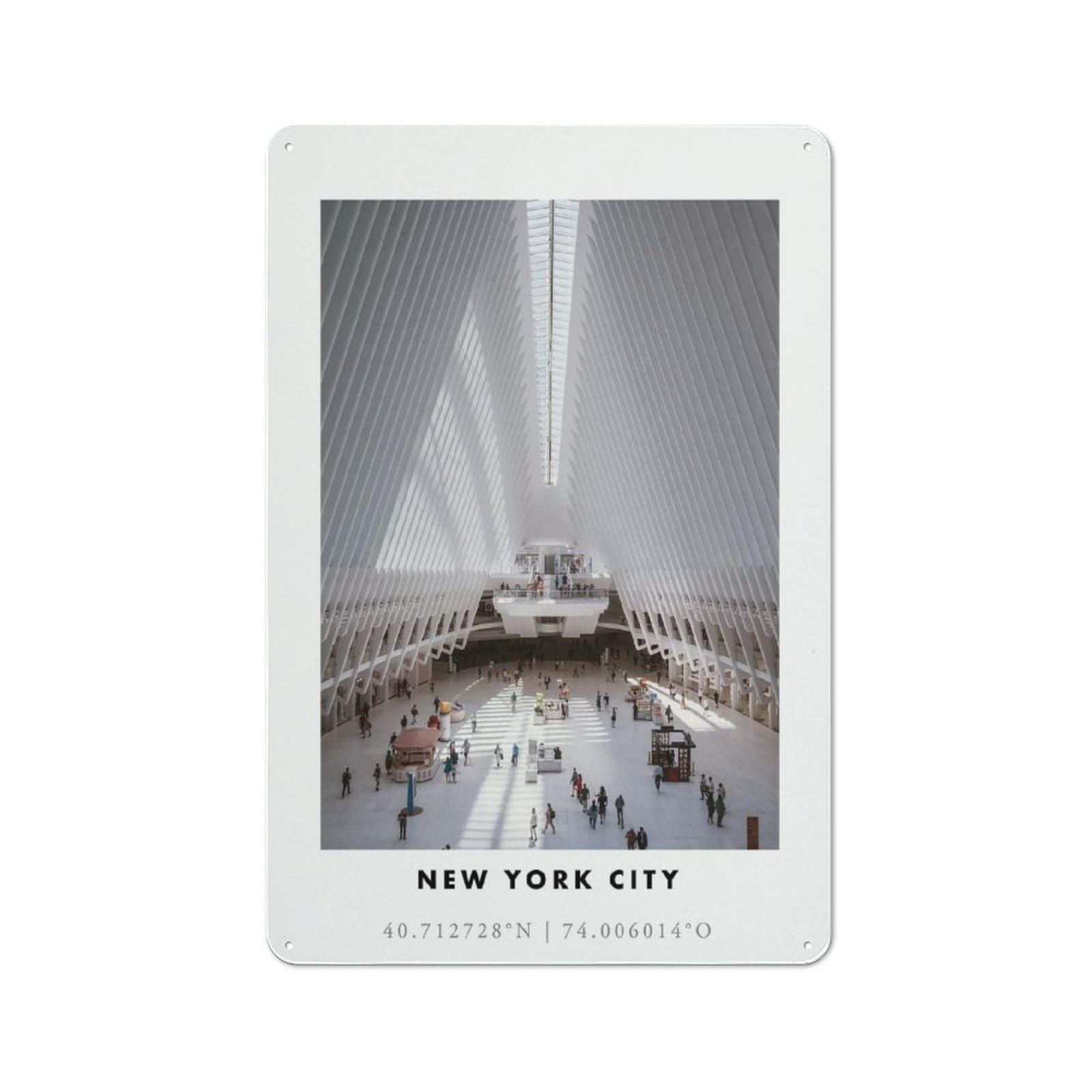 Junmoney Style-18 Vintage New York City Oculus Vintage Metal Sign 30X20cm, Restaurant Wall Art For Takeaway, Bar, Kitchen Or Counter Area