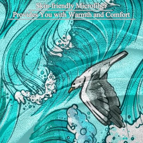 Couverture polaire oiseaux bleue plaid en microfibre douce haut de gamme - 3