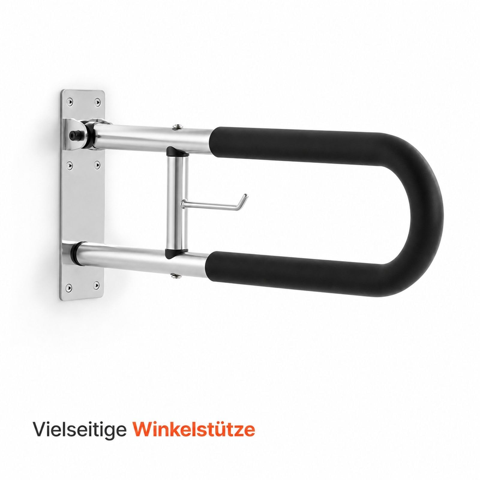 Klappbarer WC-Haltegriff mit Papierhalter, Wandmontage, für Badezimmer und Toilette