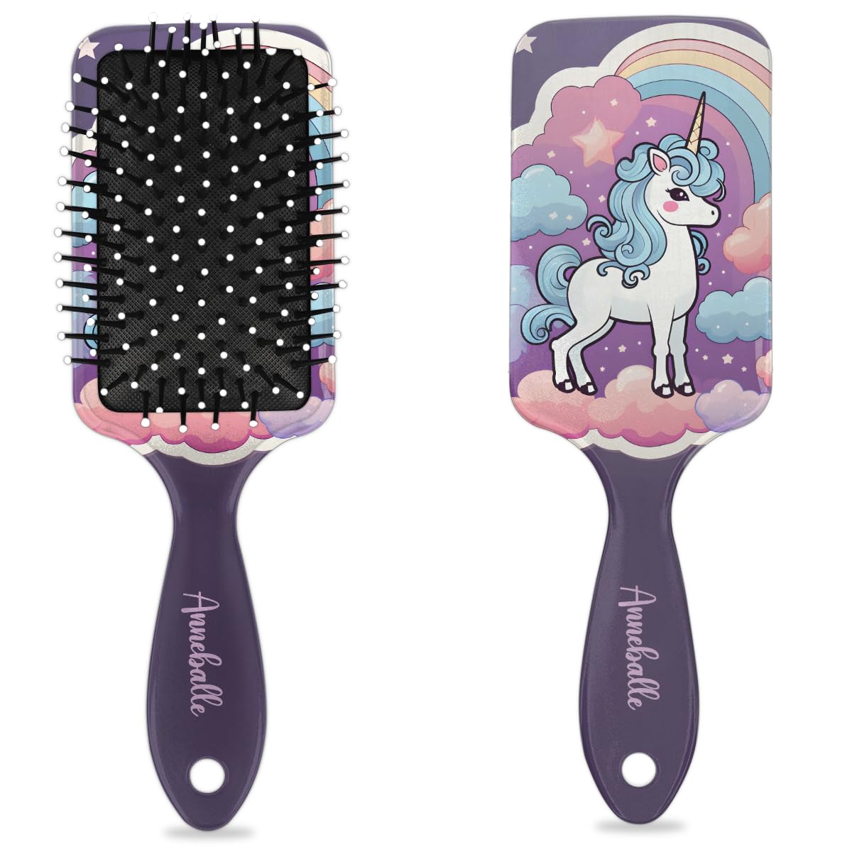 Personalized Detangler-Hair-Brush for Kids-Toddler-Girls,Glides Through Tangles Comb,Custom Name Cute Unicorn Hair Brushes,for All Hair Types Wet/Dry/