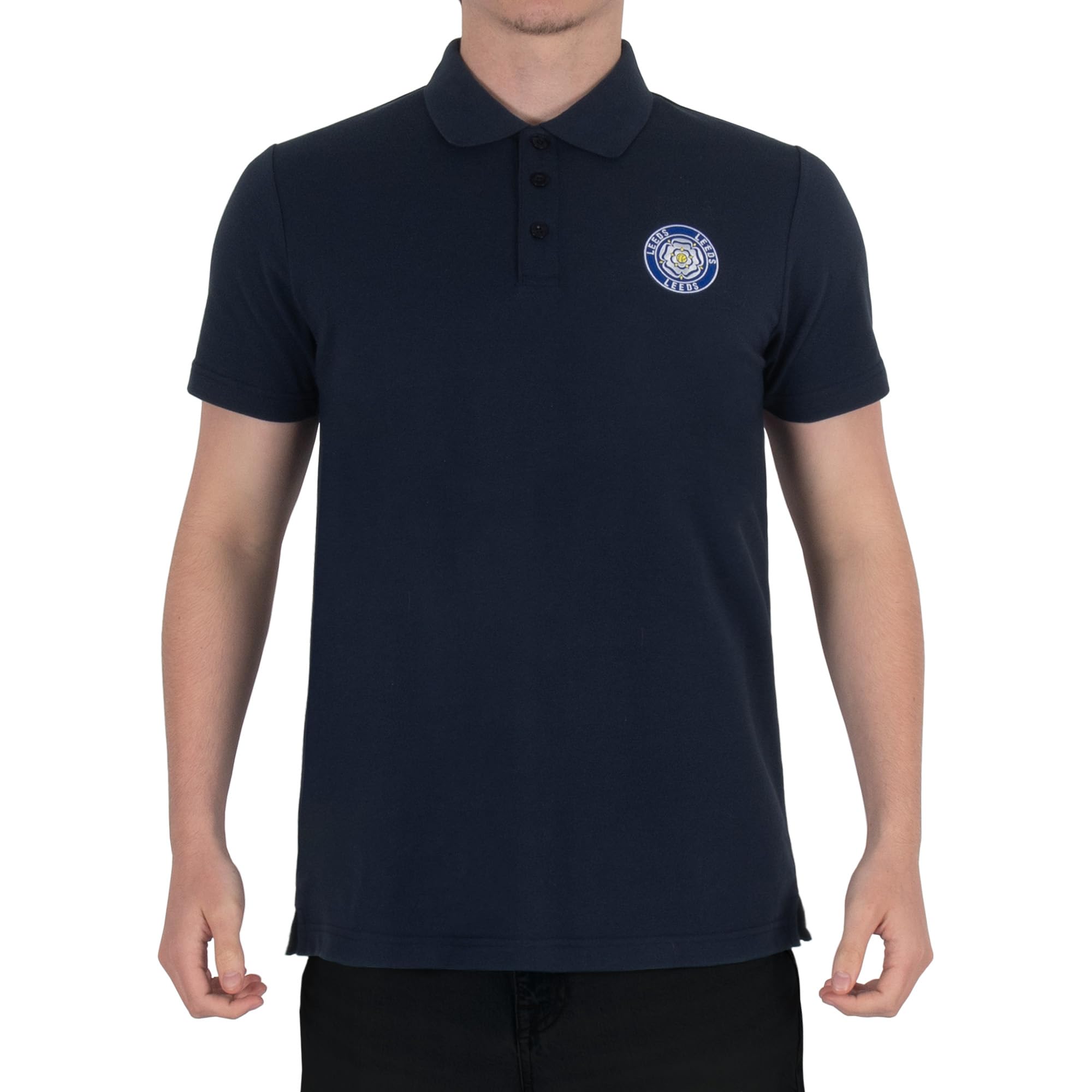 fan originals Leeds Polo Shirt Adults Navy Rose XXL