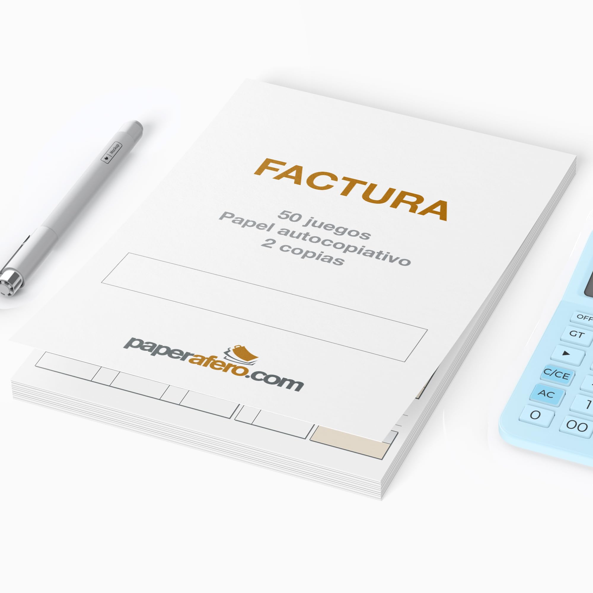 Happymots - Carnet de factures | 2 copies en espagnol | 50 feuilles + 50 copies | Livres de facture avec copie | Carnet de factures avec TVA | Format A5