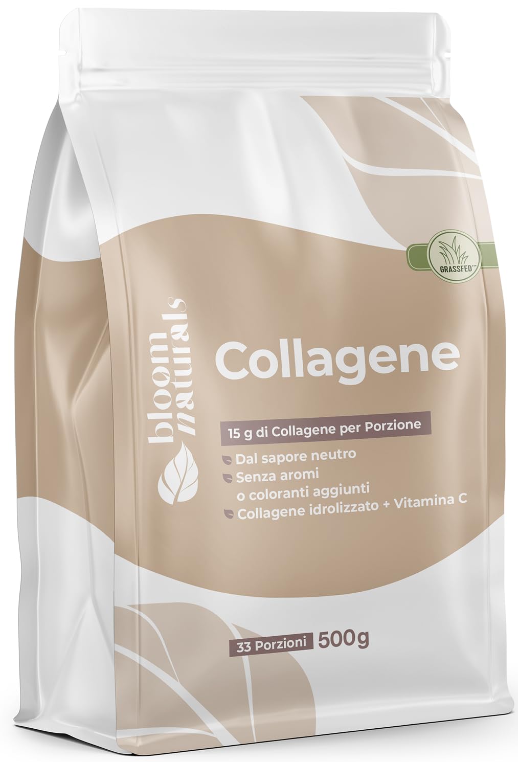 Collagene in Polvere 500g - 15g per Porzione, Collagene Idrolizzato con Vitamina C e Gusto Neutro - 33 Porzioni - Collagene Bovino, Peptidi di Collagene - Prodotto in Germania