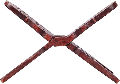 Miniatura 3 de Bandeja de madera para libros de texto de lectura  Soporte plegable de madera tallada a mano con diseño floral  Soporte plegable portátil para