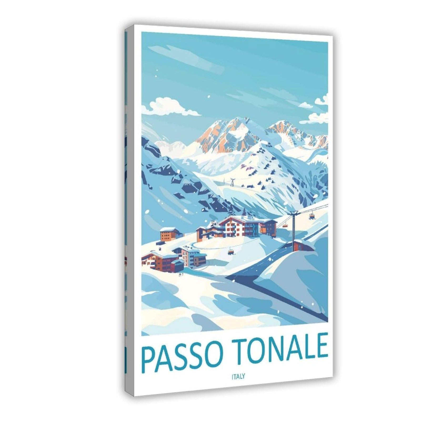 Qogdaf Passo Tonale Travel England Canvas Poster Wall Art Decor Print Picture Paintings For Living Room Bedroom Decoration 08X12inch(20X30cm)
