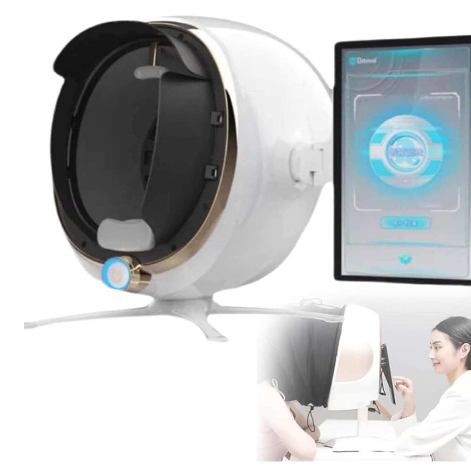 LSRFXF 3D Intelligent Skin Detector, Professional Skin Analyser, Skin Symptom Analysis And Prediction, 8 Types Of Spectral Analysis, 14 Test Indicators