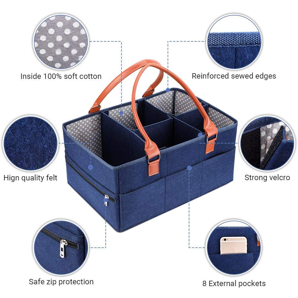 Borsa per salviettine borsa per pannolini portatile con scomparti intercambiabili borsa per fasciatoio design multifunzionale per bambini adulti adatto a scuola materna e uso quoti