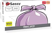 Sassy 250 Count Lavender Scented Disposable Diaper Sacks - Easy-Tie Bags for Baby Diapers & Pet Waste