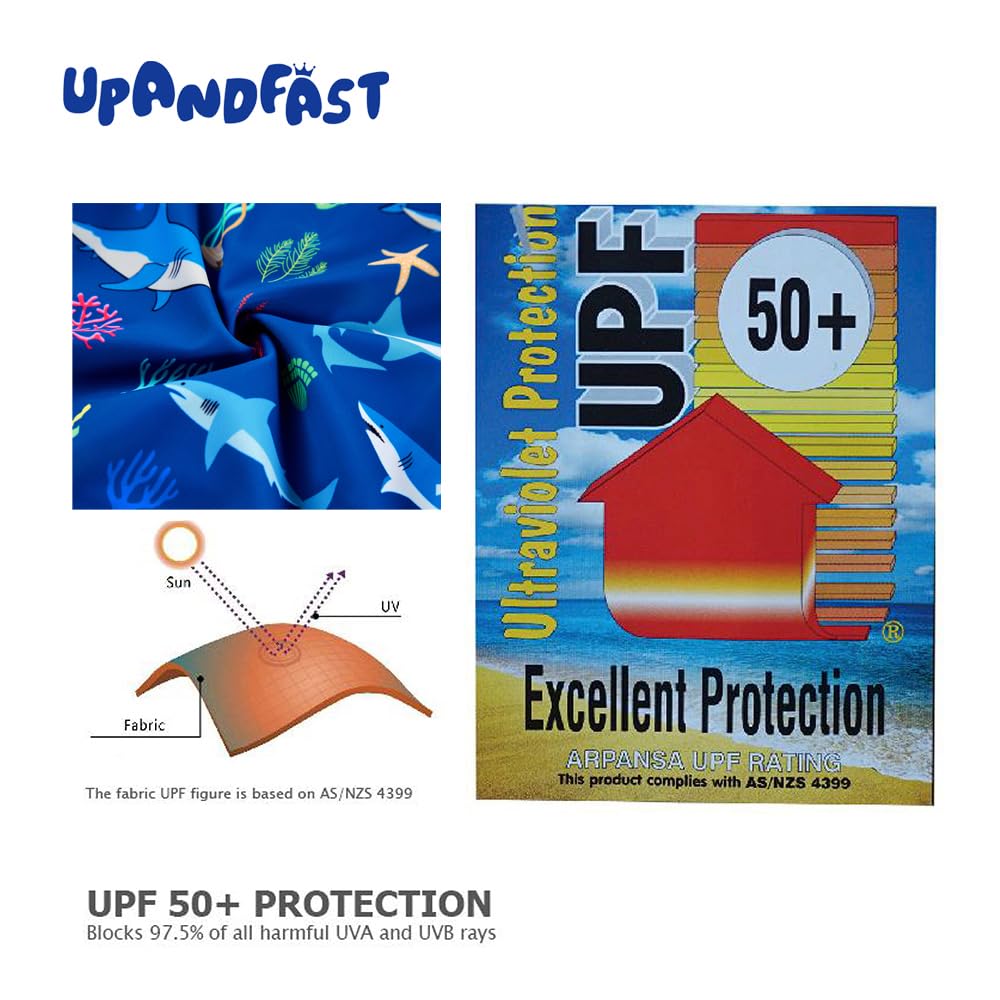 upandfast Baby Boys/Girls Zipper Swimwear with Snap Bottom UPF 50+ Sun Protection Toddler One Piece Swimsuit