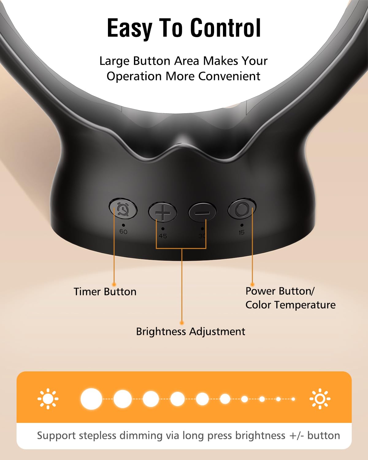 Lámpara de luz diurna, lámpara de fototerapia de 10000 Lux sin UV, lámpara de luz diurna con 3 temperaturas de color, 4 temporizadores y 5 intensidades de luz ajustables y función de memoria (Black)
