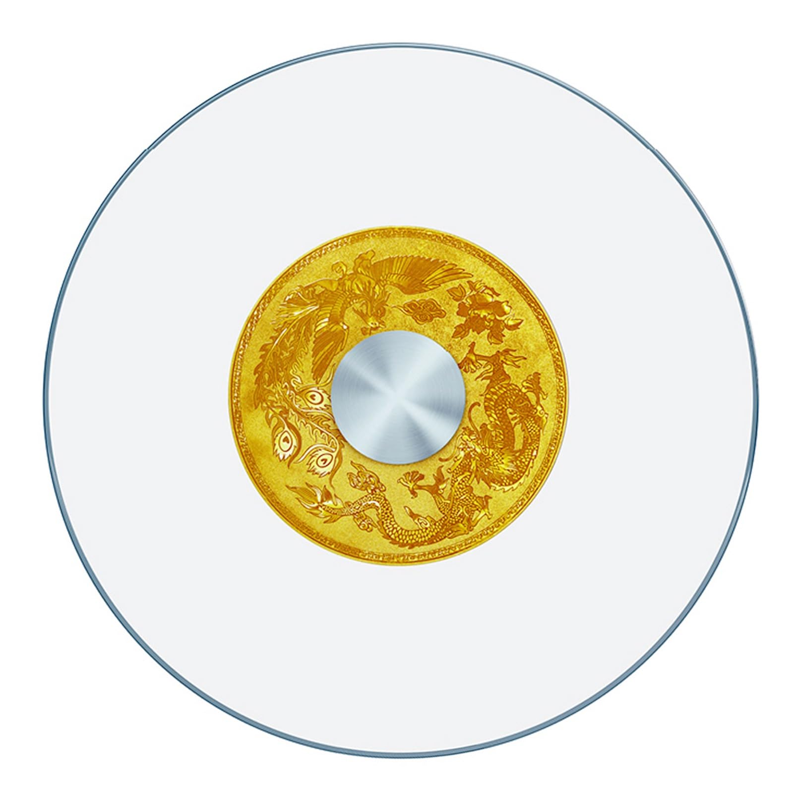 Plateau tournant verre trempé 80cm rotation 360 pour table ronde