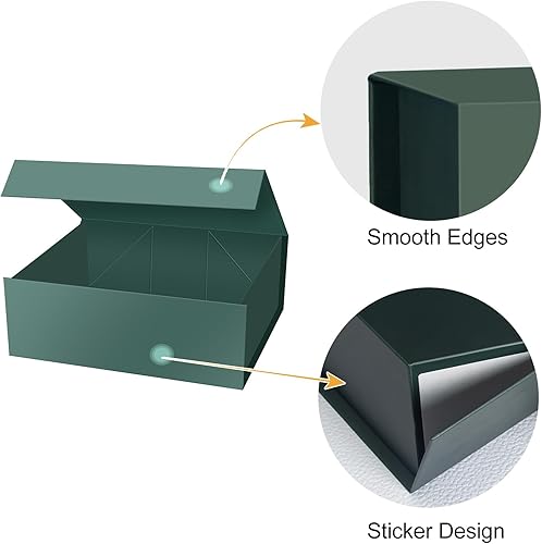 Miniatura 9 de Cajas de regalo de Navidad con tapas 1 paquete 86 x 66 x 39 pulgadas caja de regalo de Nochebuena de lujo con cinta de regalo para tarjetas de