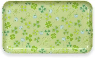 TATSU-CRAFT（タツクラフト） NR カスター トレー SS 21.5cm クローバー グリーン すべり止め レンジ対応 滑らない お盆 盆 おしゃれ かわいい ノンスリップ プラスチック トレイ ランチョンマット カフェ 日本製
