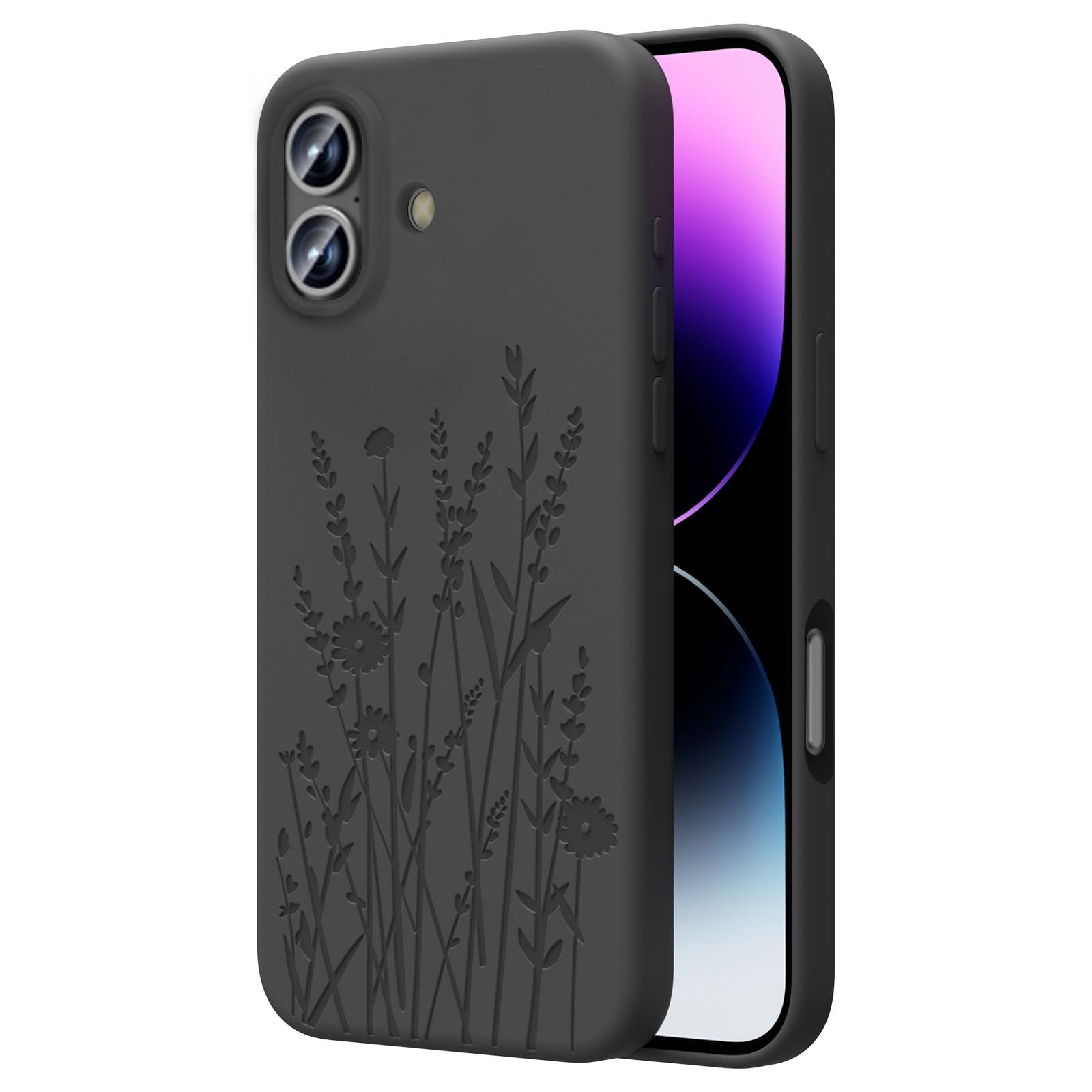 OAOA Magnetic Engraved Case Compatible with iPhone 16 Case, Compatible with Magsafe, Camera All-Round Protection, Slim Liquid Silicone Phone Case for