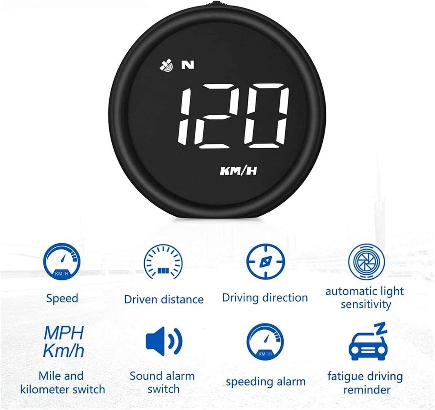 HD Display G1 Universal Car HUD White Color GPS System Multi-Function Car Head Up Display Over Speed Alarm KM/h MPH Speed
