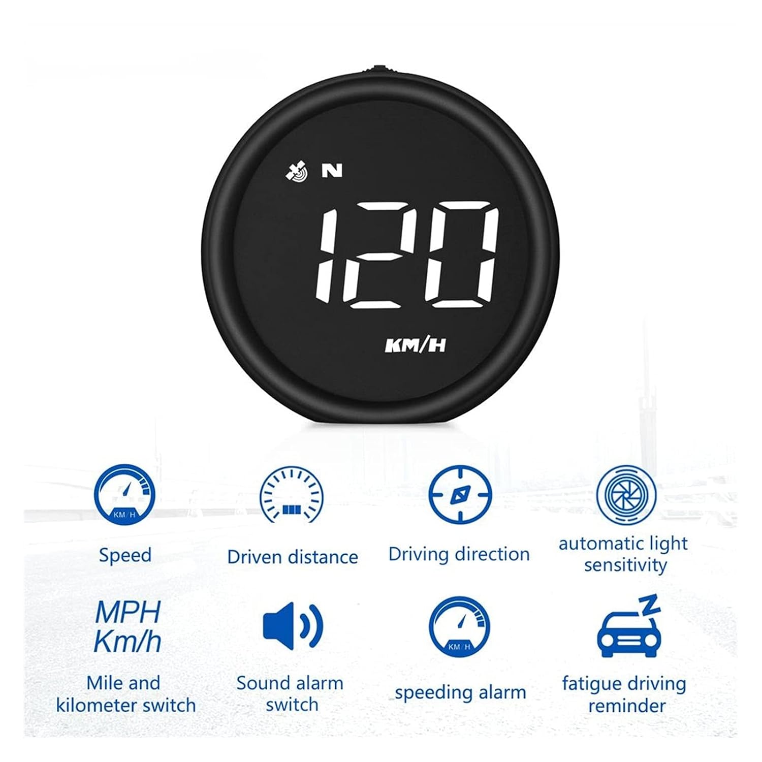 Car Electronics HD Display G1 Universal Car HUD White Color GPS System Multi-Function Car Head Up Display Over Speed Alarm KM/h MPH Speed