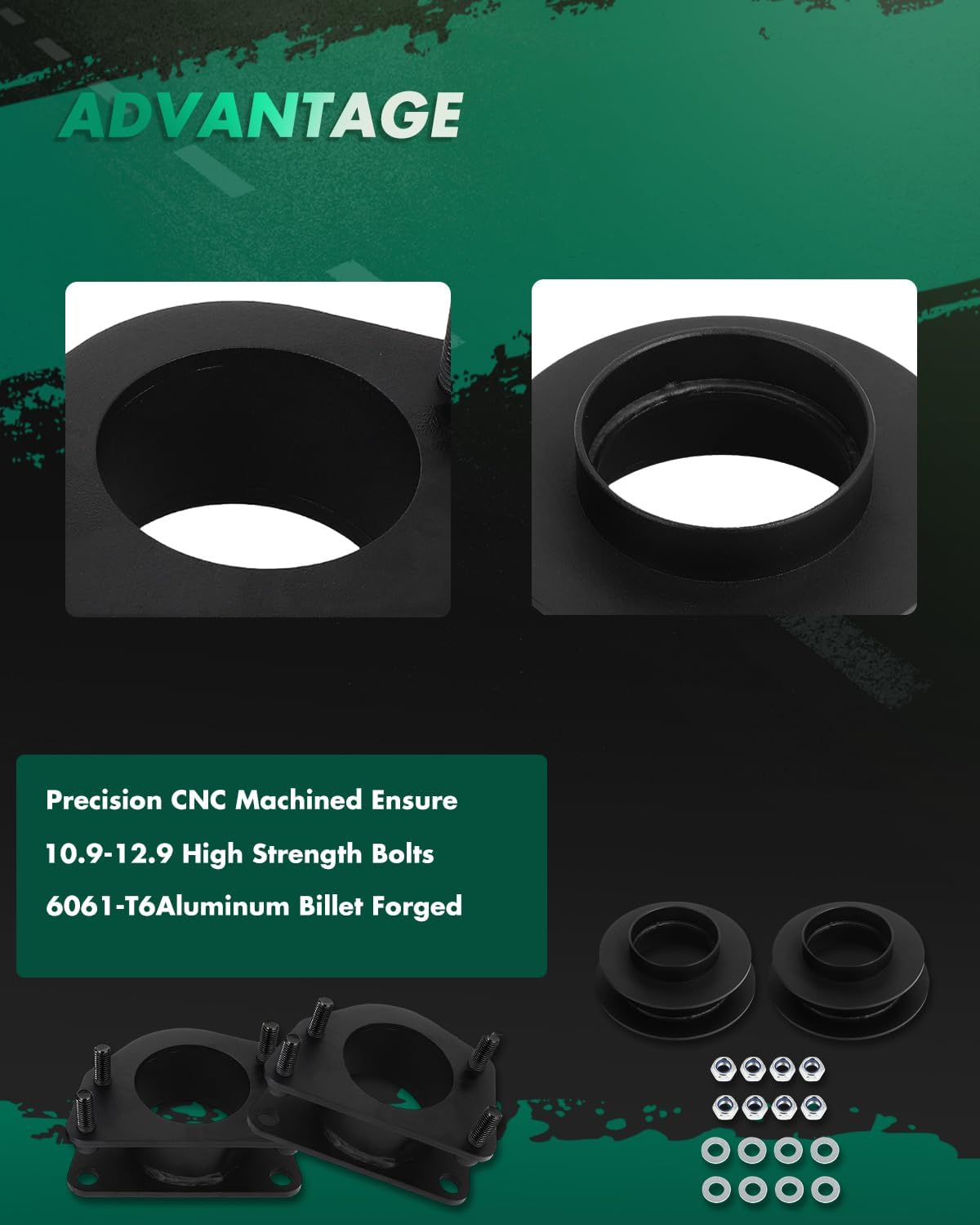 SCITOO Leveling Lift Kit fit Fits 2002-2007 for Jeep LIBERTY KJ 2WD / 4WD 2.5" Front 2" Rear Lift Kit