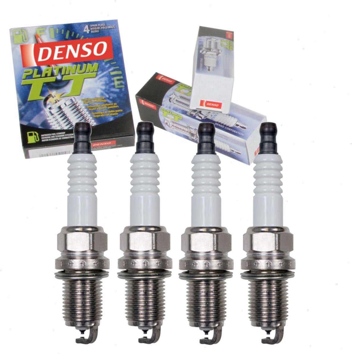 4 pc DENSO Platinum TT Spark Plugs compatible with Subaru Forester 2.5L H4 1998-2004