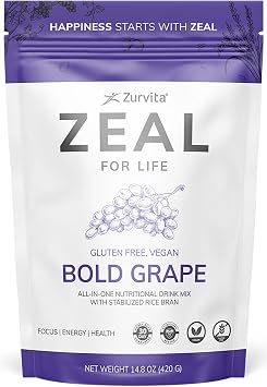 Zurvita - Zeal for Life - Bold Grape Flavor - Daily Nutritional Supplement for Vitality, Immunity, Overall Wellness - 30-Day Wellness Bag, 420 Grams