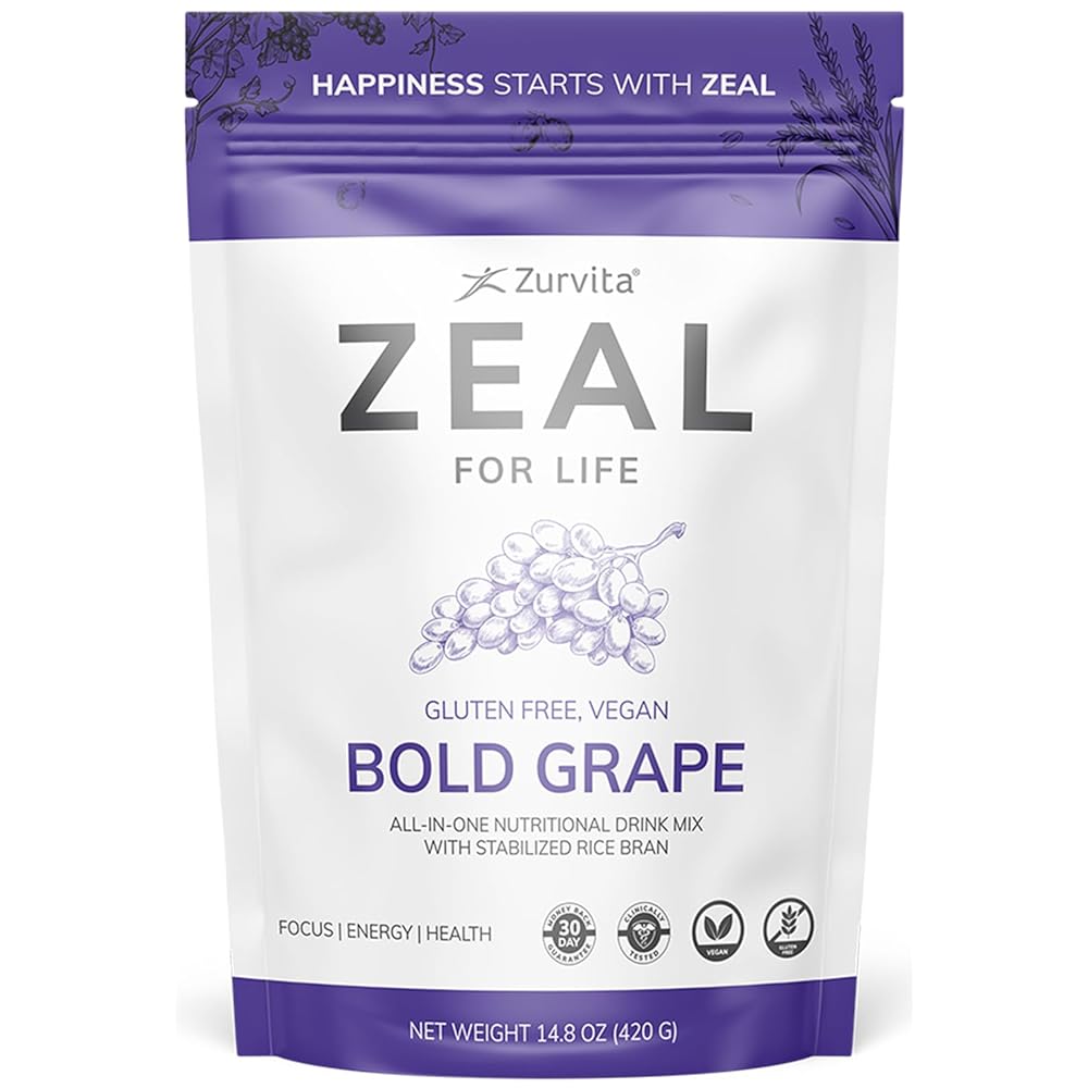 Zurvita - Zeal for Life - Bold Grape Flavor - Daily Nutritional Supplement for Vitality, Immunity, & Overall Wellness - 30-Day Wellness Bag, 420 Grams