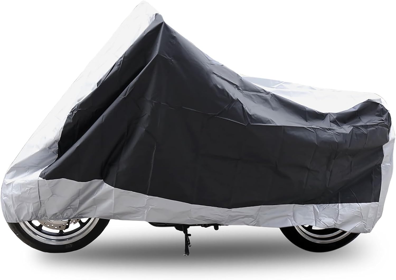 uxcell XXL 190T Motorcycle Cover Silve Black Tone Outdoor 104 Inch for Kawasaki