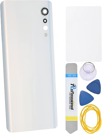 Aurora White Acrylic Glass Cover Housing Door Replacement Backs for LG Velvet Velvet 5G Including Rear Camera Glass Lens Pre-Install Adhesive and Installation Instruction Tool Kit