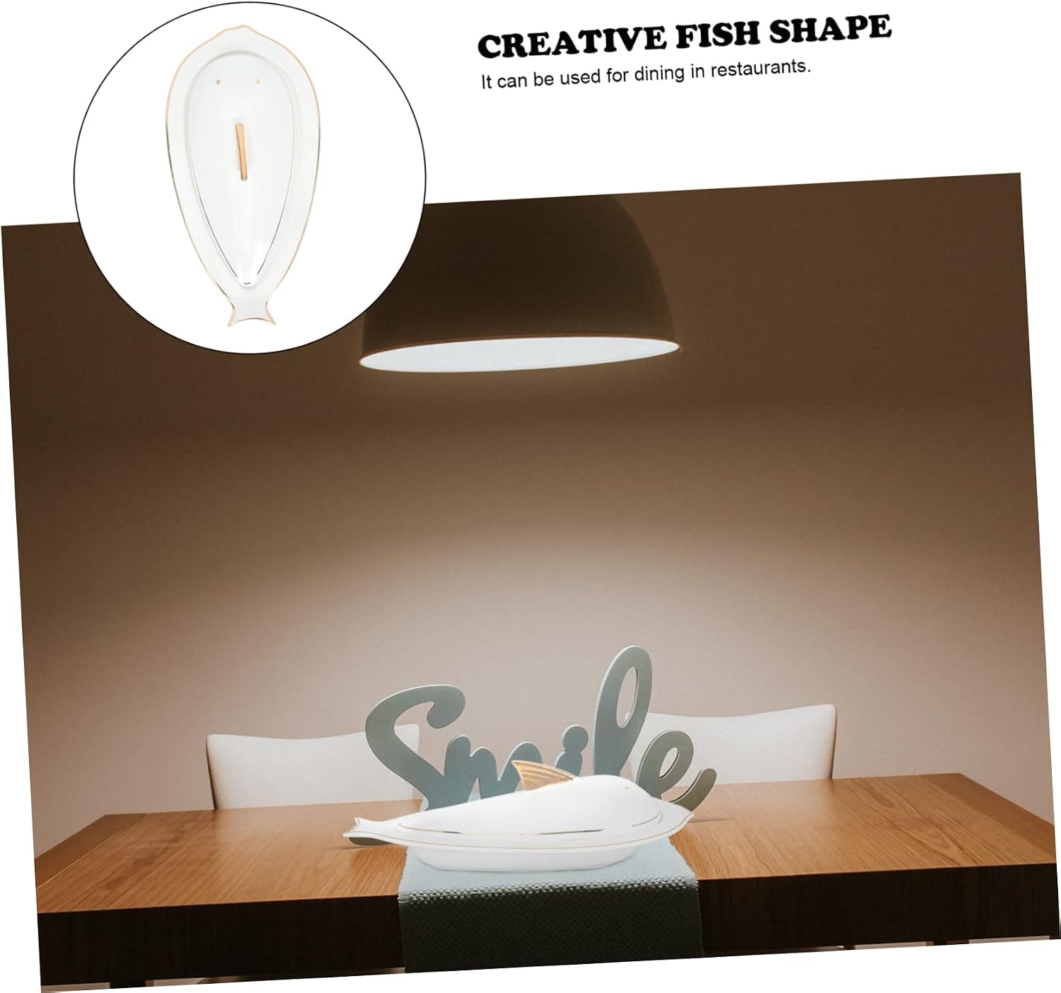 Ceramic Fish Serving Plate for Restaurant Hotel Dining