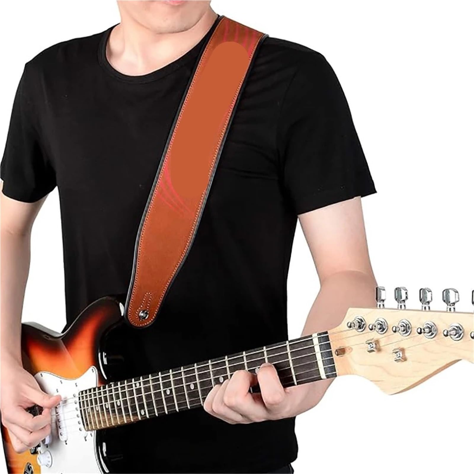 Correa de cuero for guitarra, 2,8 pulgadas ancho, for bajo, eléctrica y acústica Para Guitarras Bajas