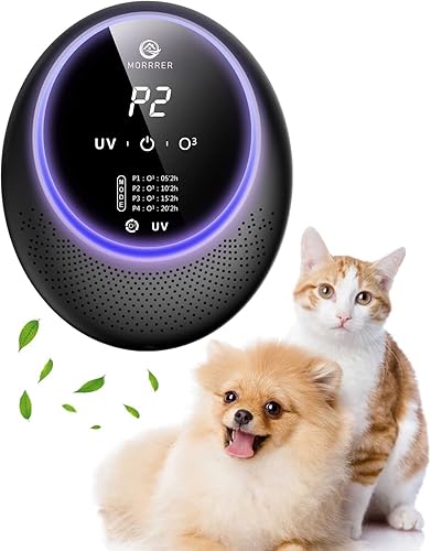 Morrrer Desodorante avanzado para gatos para caja de arena, eliminador de olores de mascotas inteligente con batería de 10000 mAh, purificadores