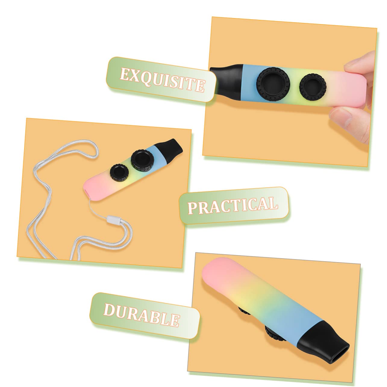 SUPVOX 3sets Kazoo Portatile Per Strumento Musicale Facile Da Suonare Compatto e Colorato Per Accompagnamento Chitarra e Ukulele Per Giocattoli Musicali e Educazione Infantile