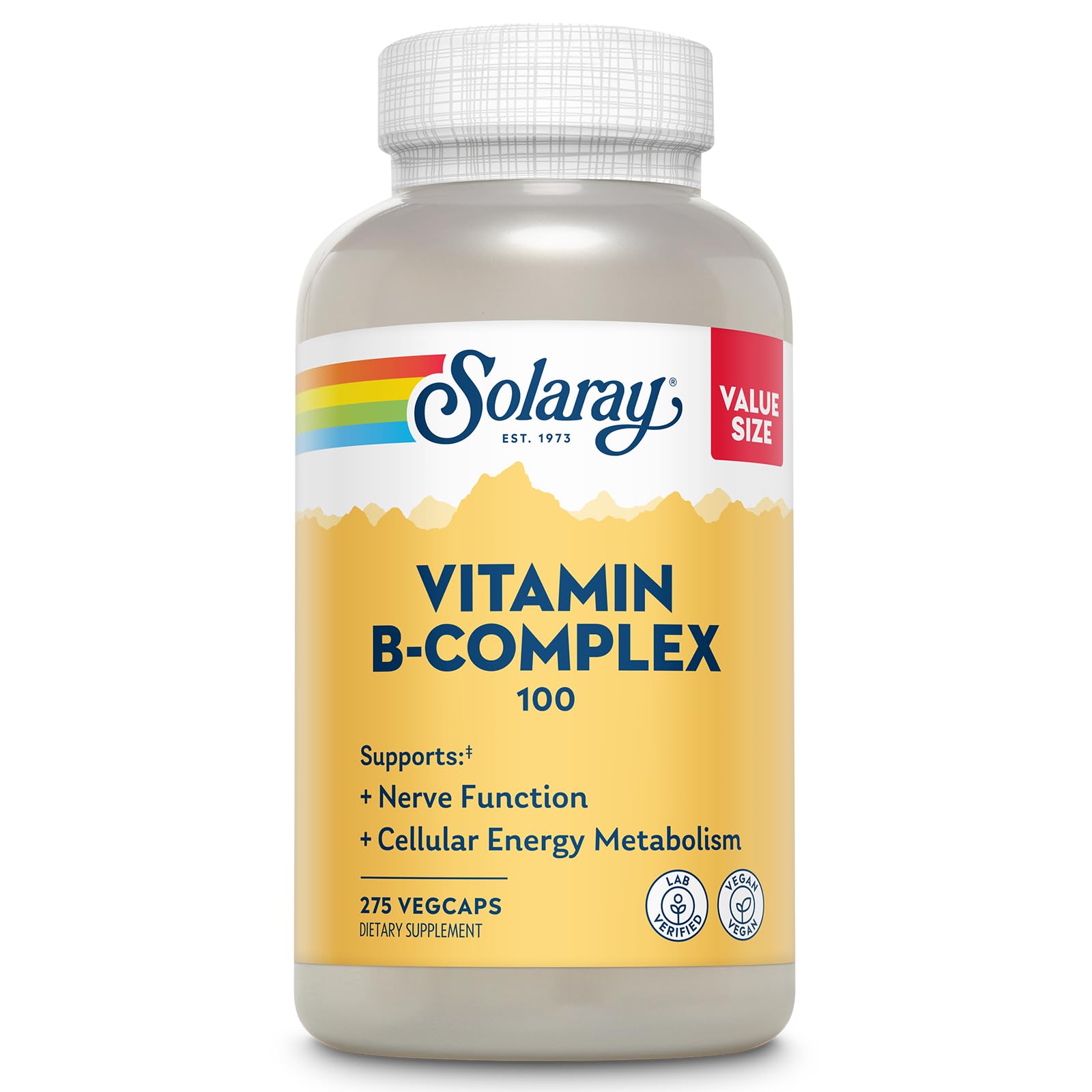 Vitamin B Complex 100mg - Cellular Energy, Nerve and Heart Health Support - Supplies All 8 B Complex Vitamins - Vitamin B12, B1, B2, B3, B6, Niacin, Folic Acid and Biotin - Vegan, 275 Servings