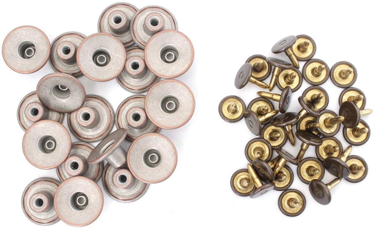 WedDecor Bronze 17mm Métal Jeans Boutons Tack Éléments De Fixation Avec Arrière Broche Pour Vêtements Réparation,Demins,Vestes,20pcs