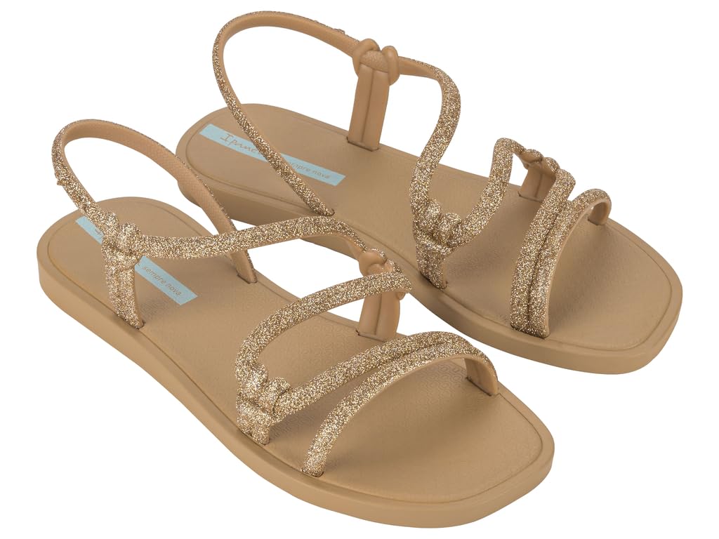 Ipanema Women's Solar Glow Sand Ad Flip-Flop, Beige Glitter Green, 8 UK