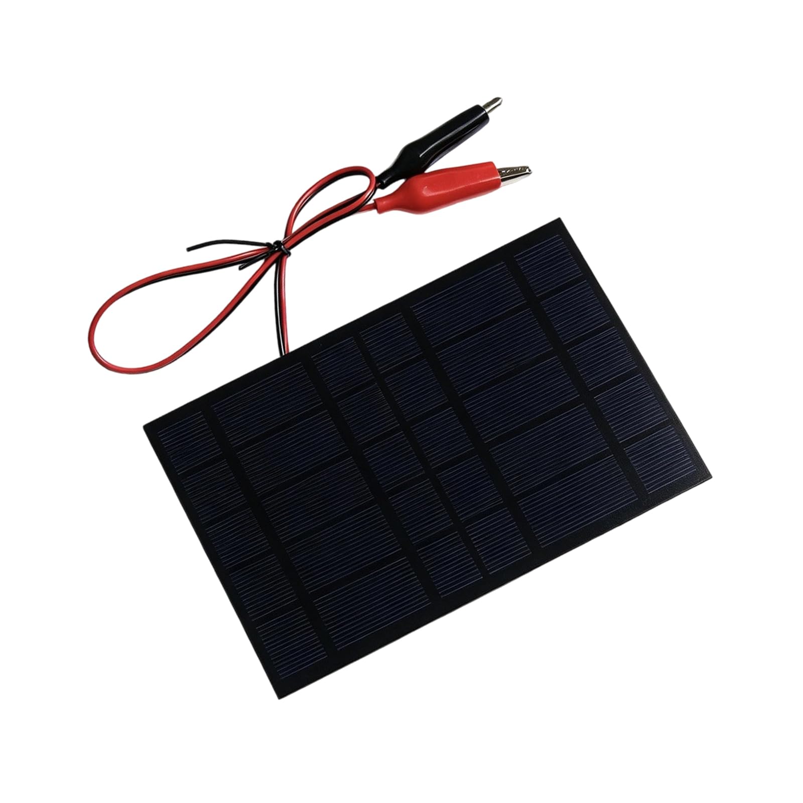 Crffz Red/Black Efficiency 2.5W 5V Solar Charging Panel With Clips Replacement For Outdoor Power Supply Solar Energy Charging Board